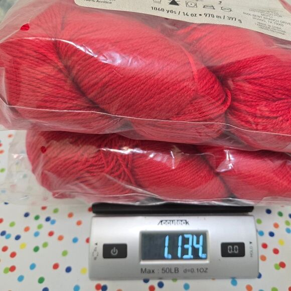 NIP LOOPS & THREADS VALUE PACK KNITTING YARD RED TOTAL 2120 YDS - Picture 5 of 8